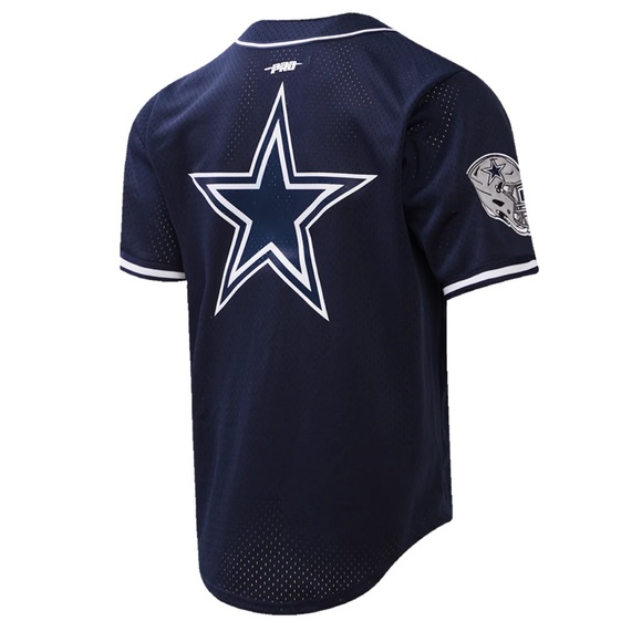 NFL DALLAS COWBOYS LOGO MEN'S MESH BUTTON UP JERSEY - Picture 3 of 8